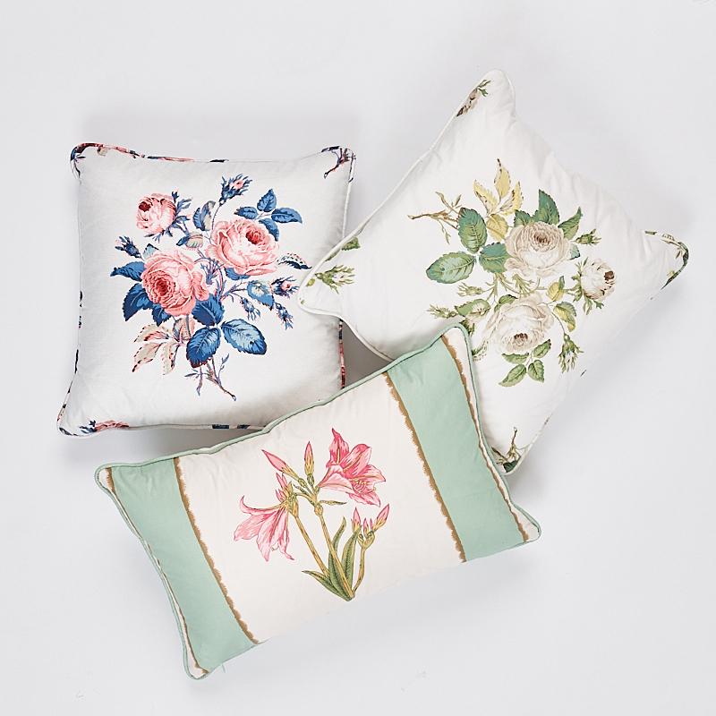 Schumacher Ivory 14" X 14" Loudon Rose Pillow - Image 3