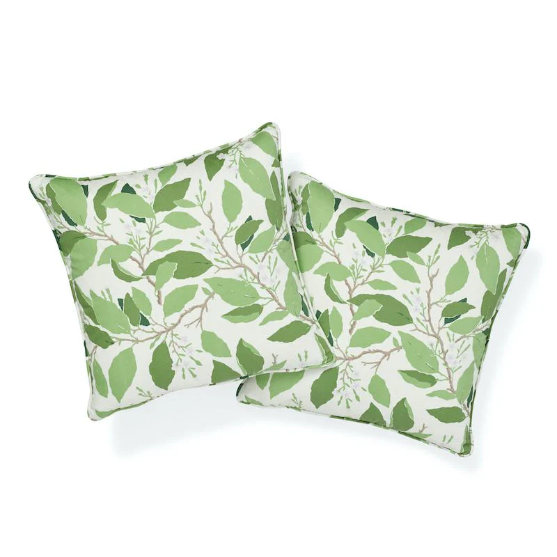Schumacher Ivory 20" X 20" Dogwood Leaf Pillow - Image 2
