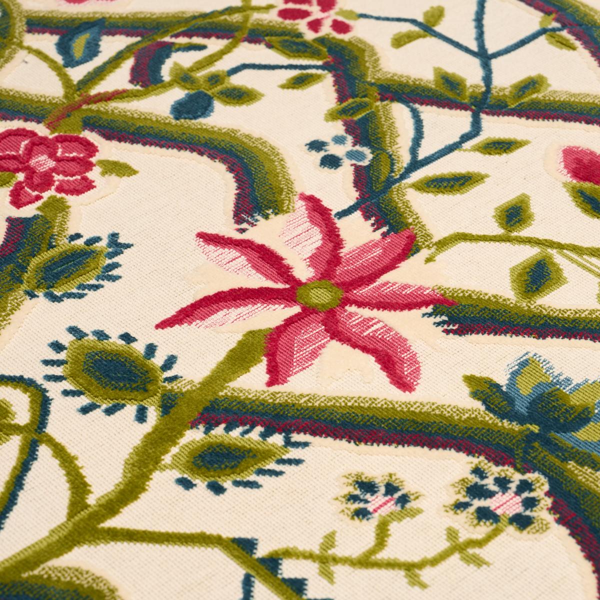 Schumacher Jacobean Garden Velvet Mulberry & Leaf Fabric - Image 6