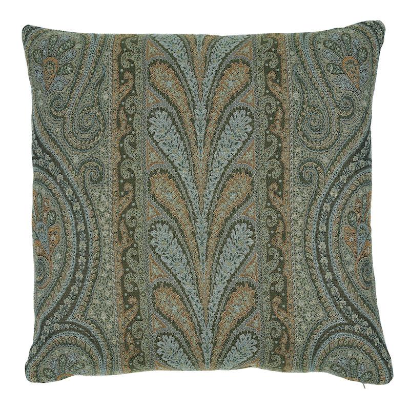 Schumacher Jade 22" X 22" Chatelaine Paisley Pillow