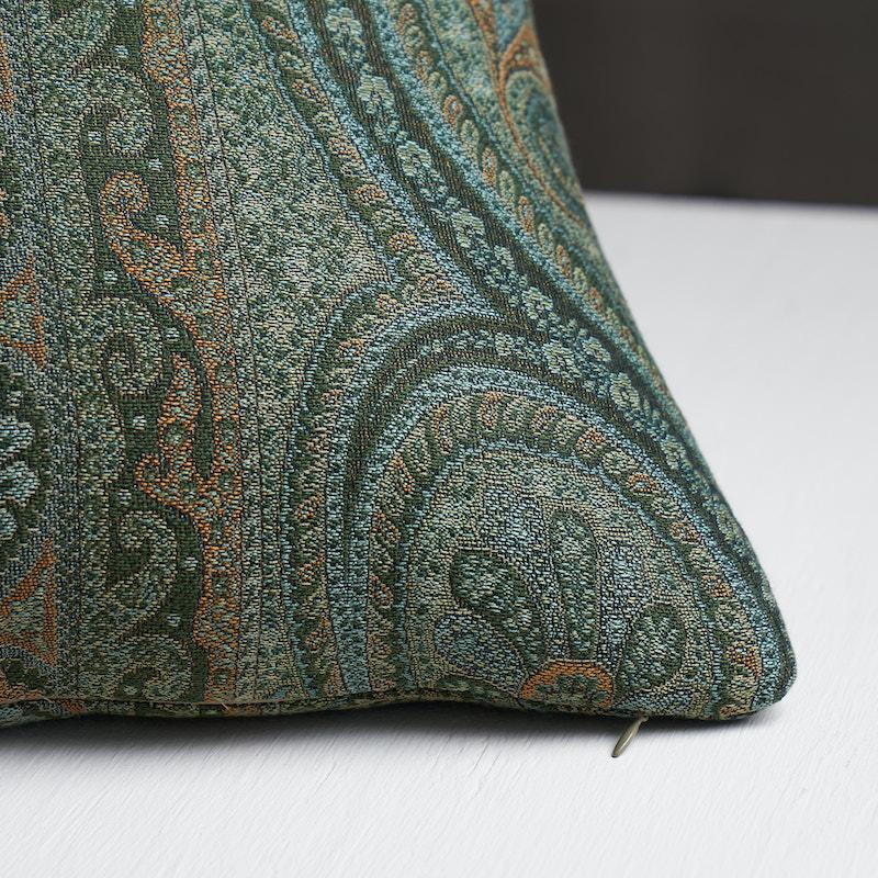 Schumacher Jade 22" X 22" Chatelaine Paisley Pillow - Image 3