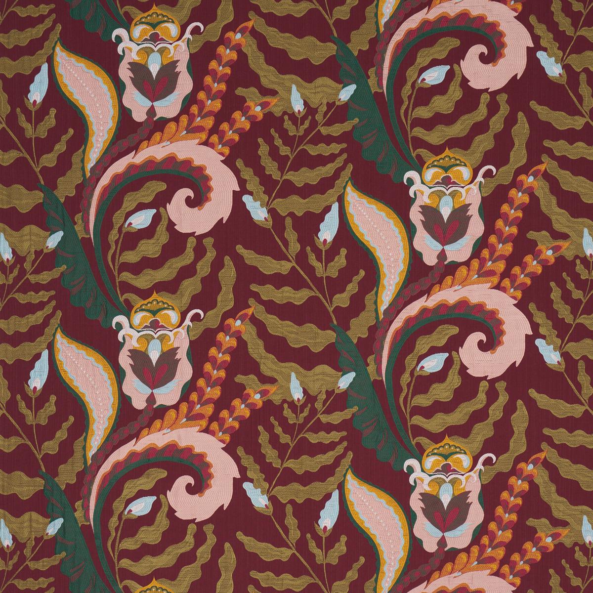 Schumacher Jaipur Fantaisie Aubergine Fabric