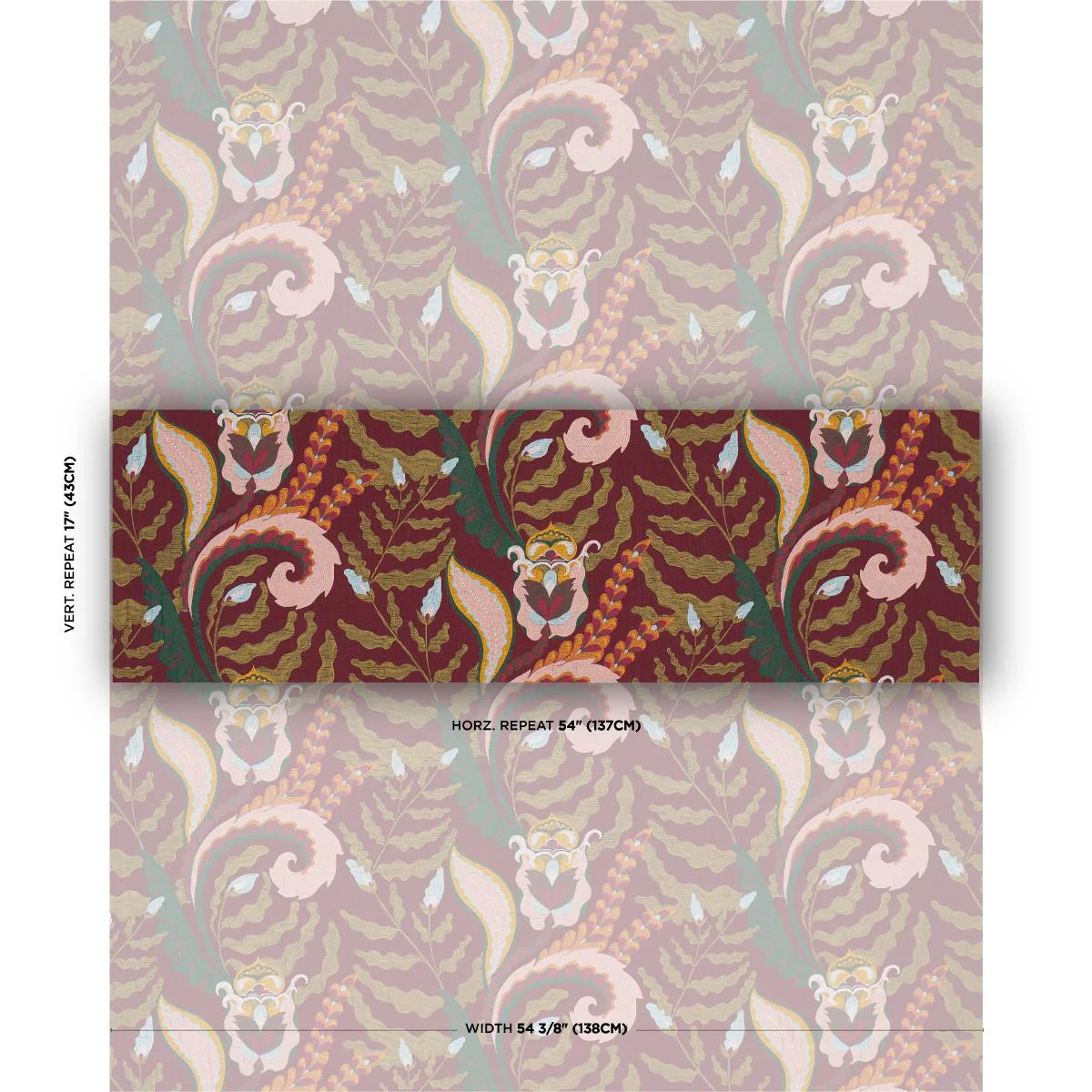 Schumacher Jaipur Fantaisie Aubergine Fabric - Image 2