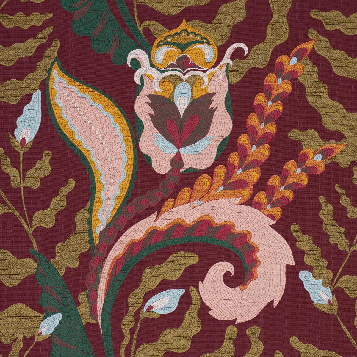 Schumacher Jaipur Fantaisie Aubergine Fabric - Image 3