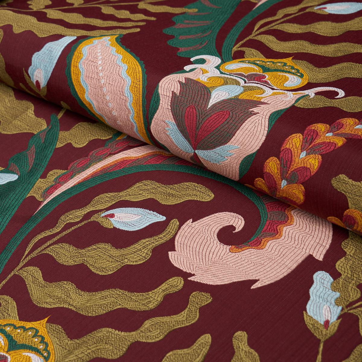 Schumacher Jaipur Fantaisie Aubergine Fabric - Image 4