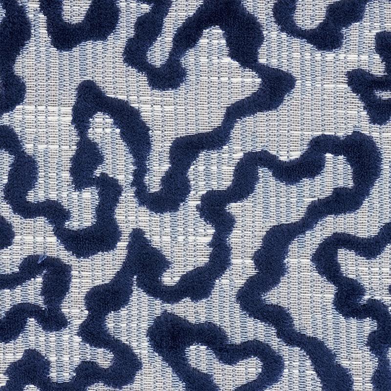 Schumacher Janis Velvet Blue Fabric - Image 2