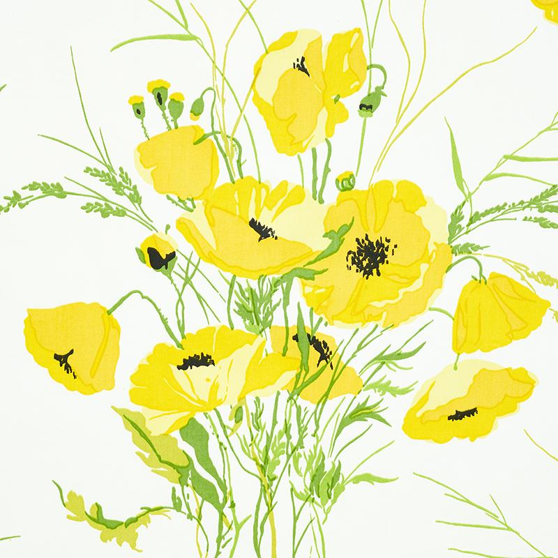 Schumacher Joni Chintz Yellow Fabric - Image 3