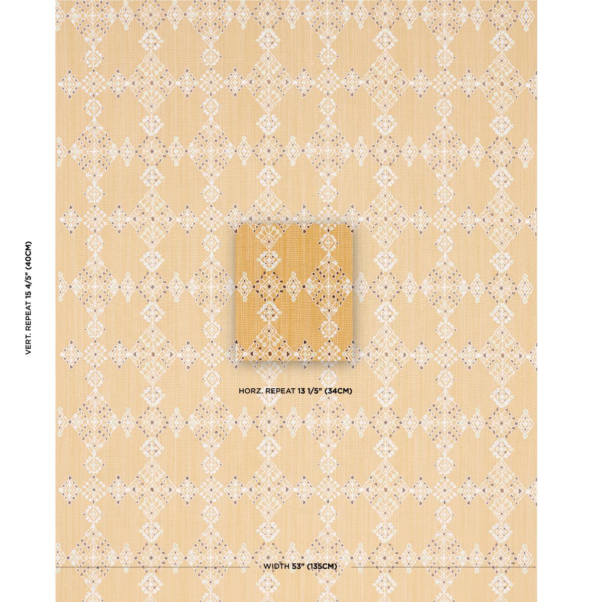 Schumacher Kalindi Embroidery Saffron Fabric - Image 2