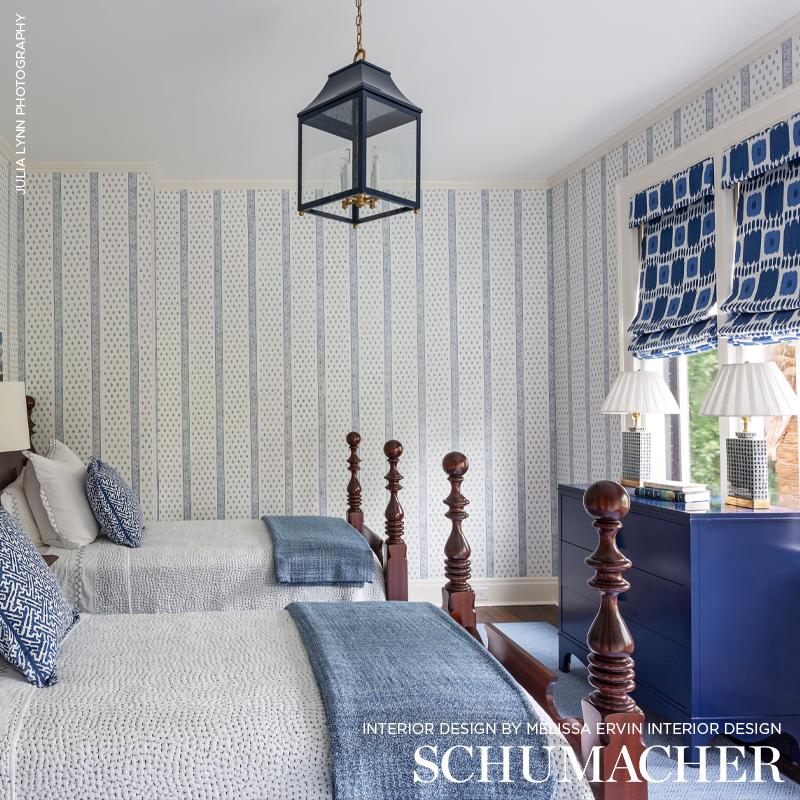 Schumacher Kandira Blues Fabric - Image 3