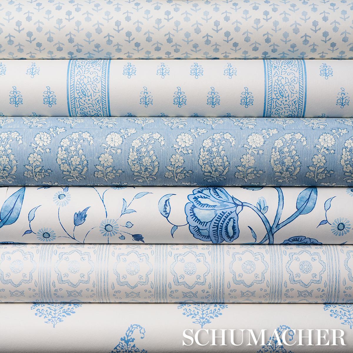 Schumacher Katsura Stripe Ii Chambray Wallpaper - Image 8