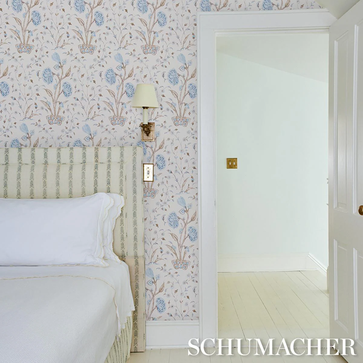 Schumacher Khilana Floral Sky Wallpaper - Image 6