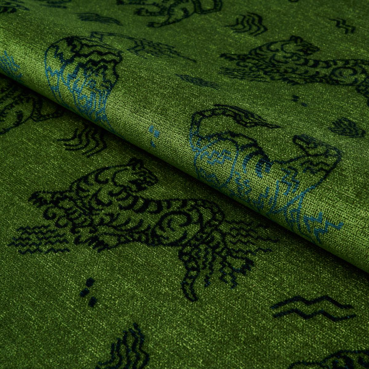 Schumacher Kinabalu Velvet Emerald Fabric - Image 4