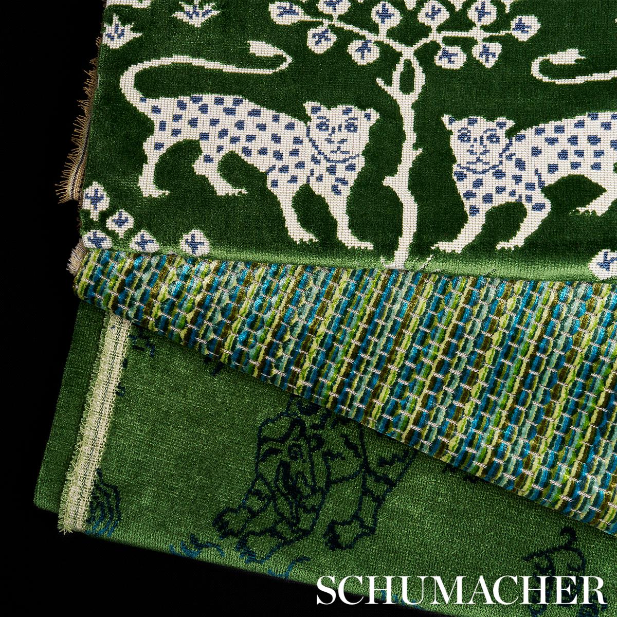 Schumacher Kinabalu Velvet Emerald Fabric - Image 5