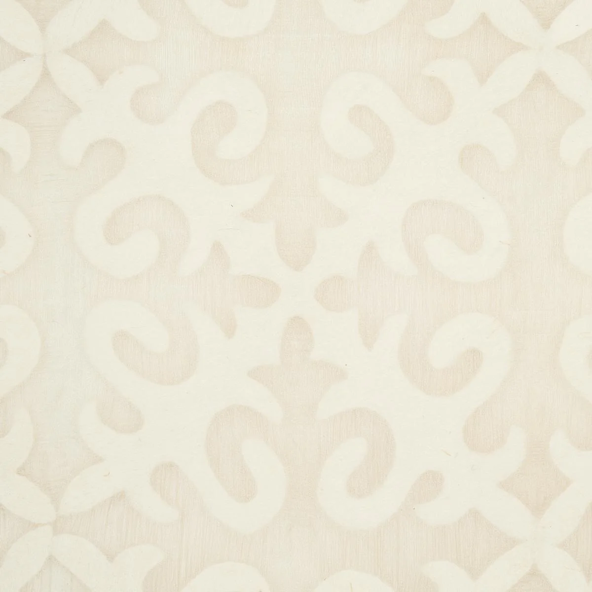 Schumacher Kyrgyzstan Wool Silk Oyster & Natural Fabric - Image 3