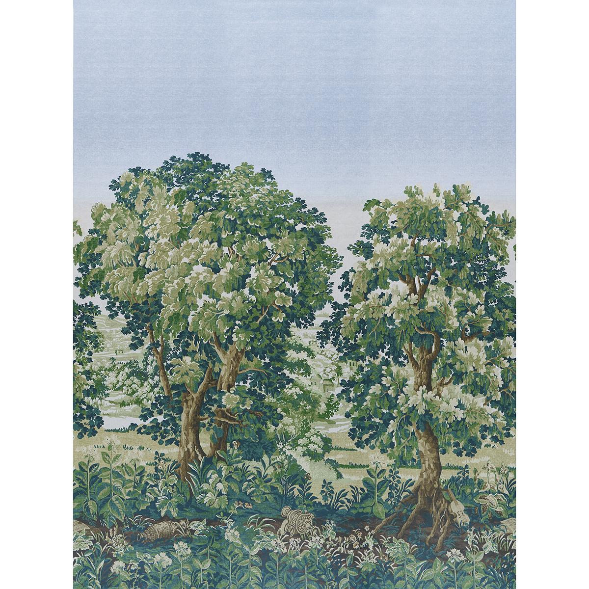 Schumacher La Forêt 3 Panel Set Spring Green Forest Wallpaper