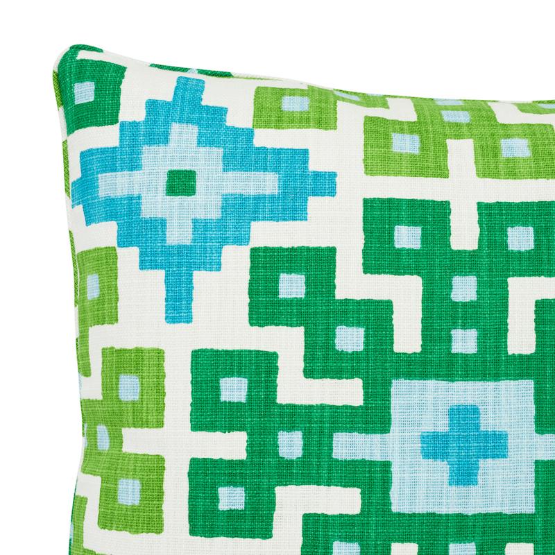 Schumacher Lagoon 20" X 20" Palmetto Print Pillow - Image 4