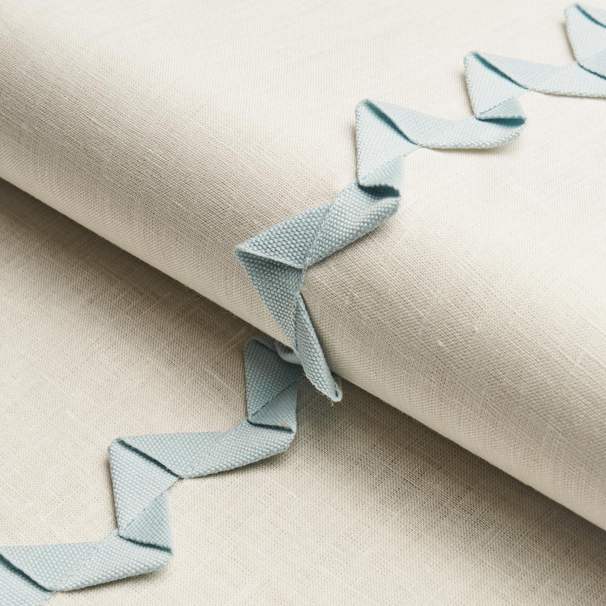 Schumacher Lazare Appliqué Sky On Ivory Fabric - Image 4