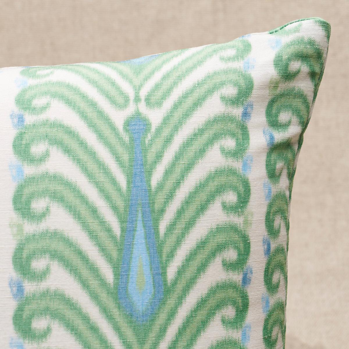 Schumacher Leaf 30" X 14" Augustine Ikat Pillow - Image 2