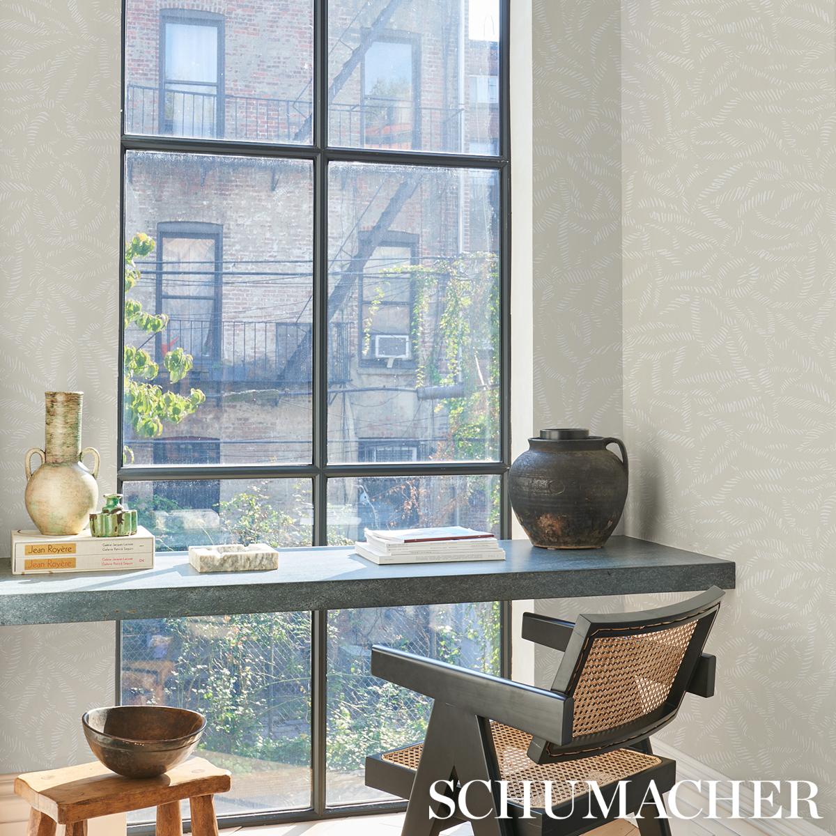 Schumacher Leaf Bloom Neutral Wallpaper - Image 4