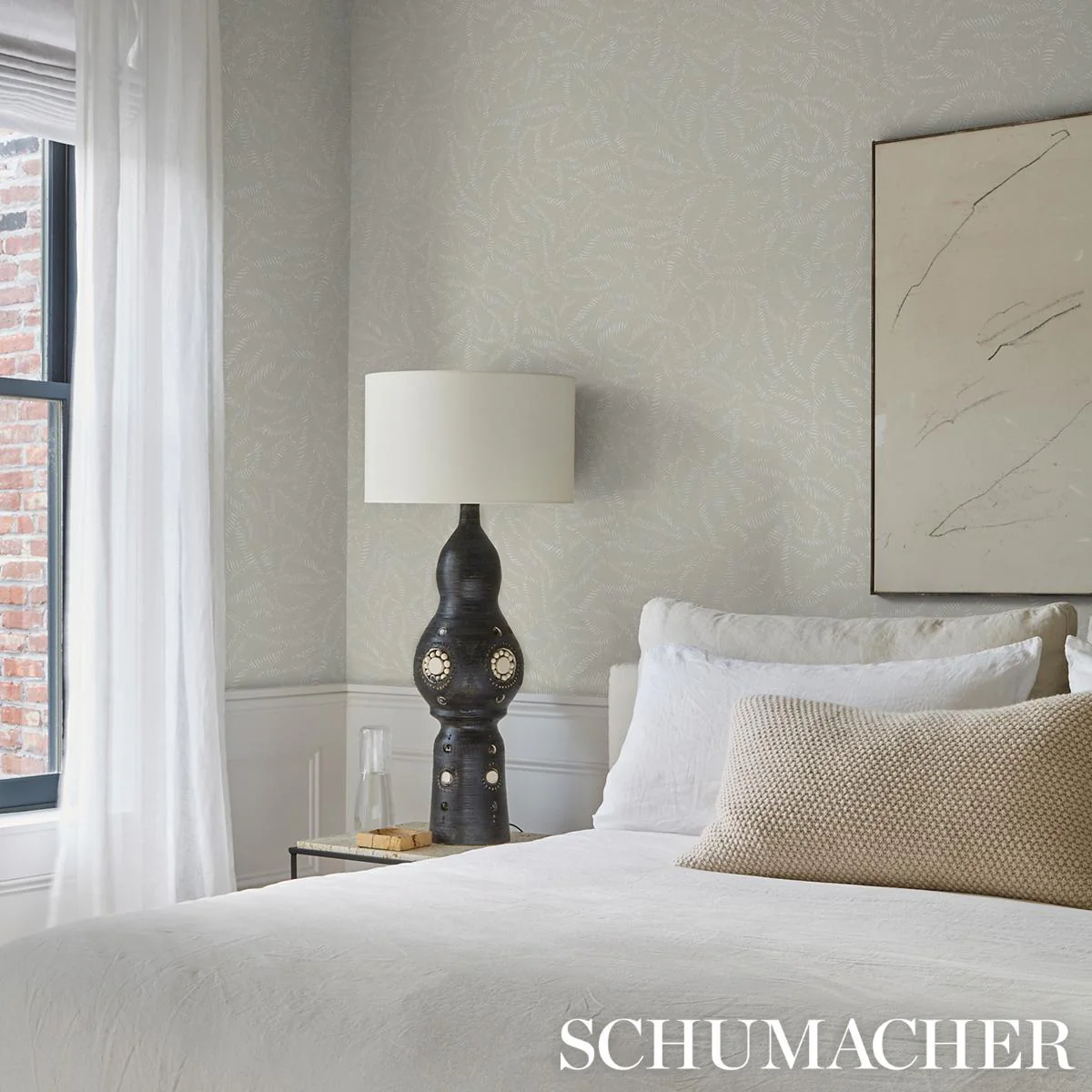 Schumacher Leaf Bloom Neutral Wallpaper - Image 7