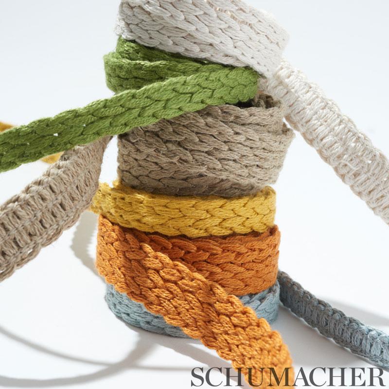 Schumacher Leaf Braided Linen Tape Medium - Image 5