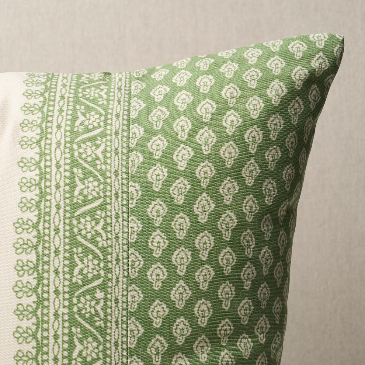 Schumacher Leaf Green 20" X 20" Hyacinth I/O Pillow - Image 3