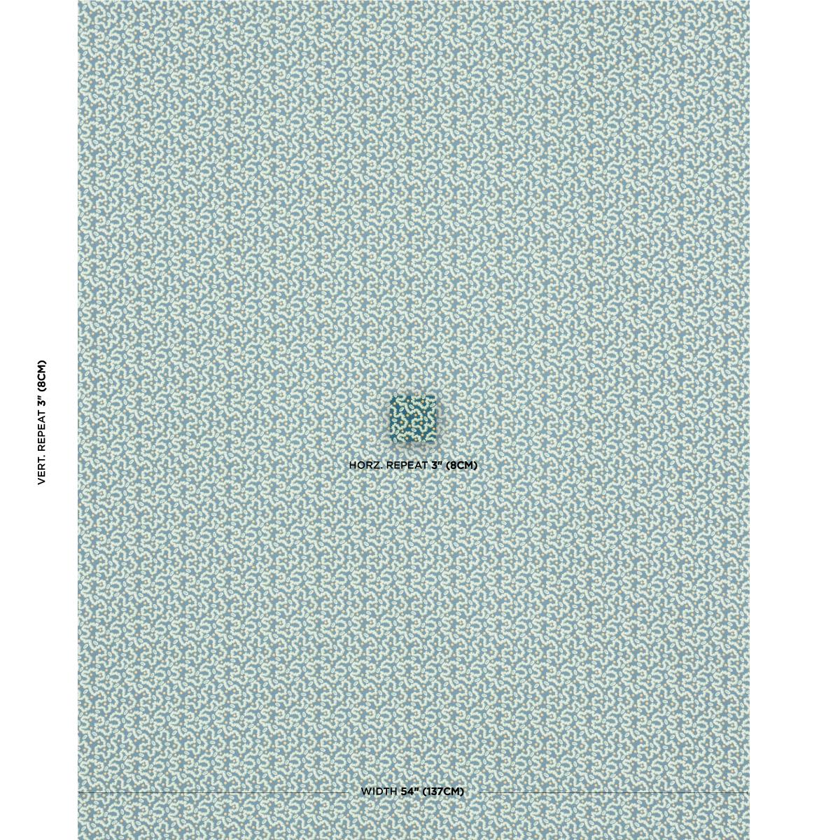 Schumacher Leonie Vermicelli Teal Fabric - Image 2