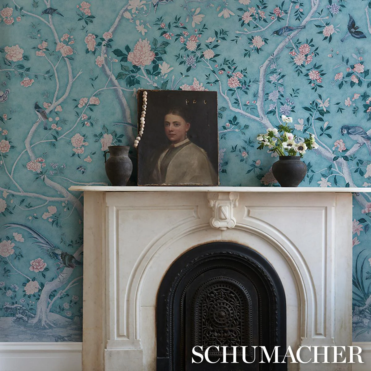 Schumacher Les Oiseaux Panel Set Blue Turquoise Wallpaper - Image 9