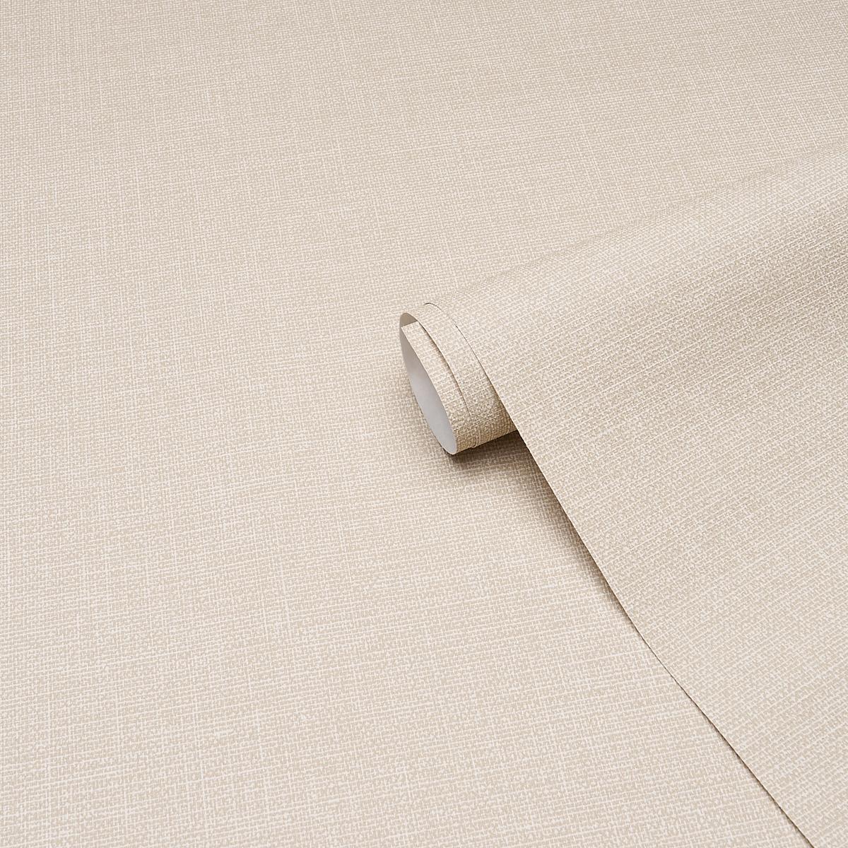 Schumacher Linen Gesso Vinyl Flax Wallpaper - Image 2