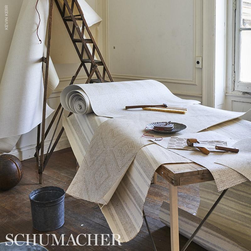Schumacher Linen & Paperweave Natural Wallpaper - Image 4