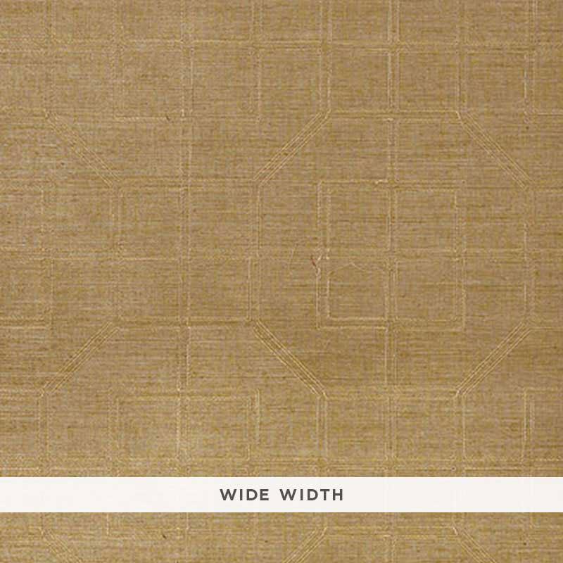 Schumacher Linyi Embroidered Fret Sisal Linen Wallpaper - Image 2