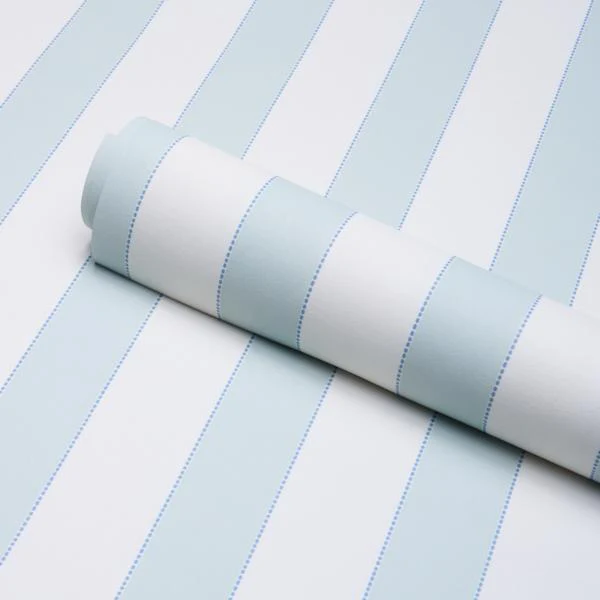 Schumacher Louise Stripe Ice Wallpaper - Image 4