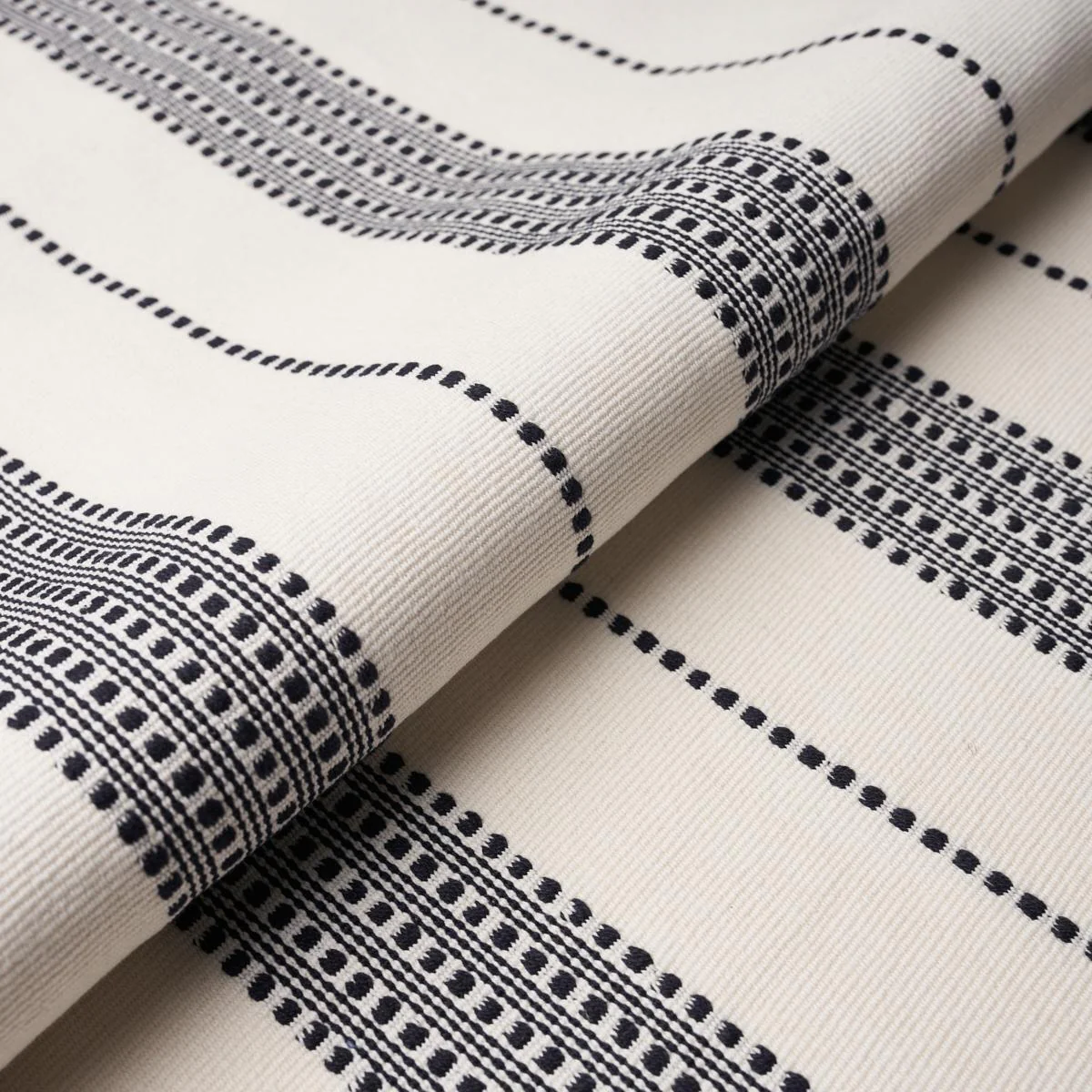 Schumacher Lubeck Stripe Black Fabric - Image 4