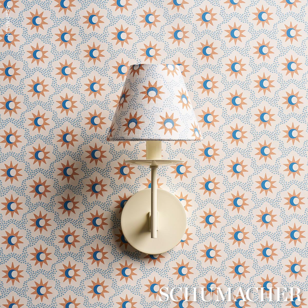 Schumacher Lucie Clay & Blue Fabric - Image 5