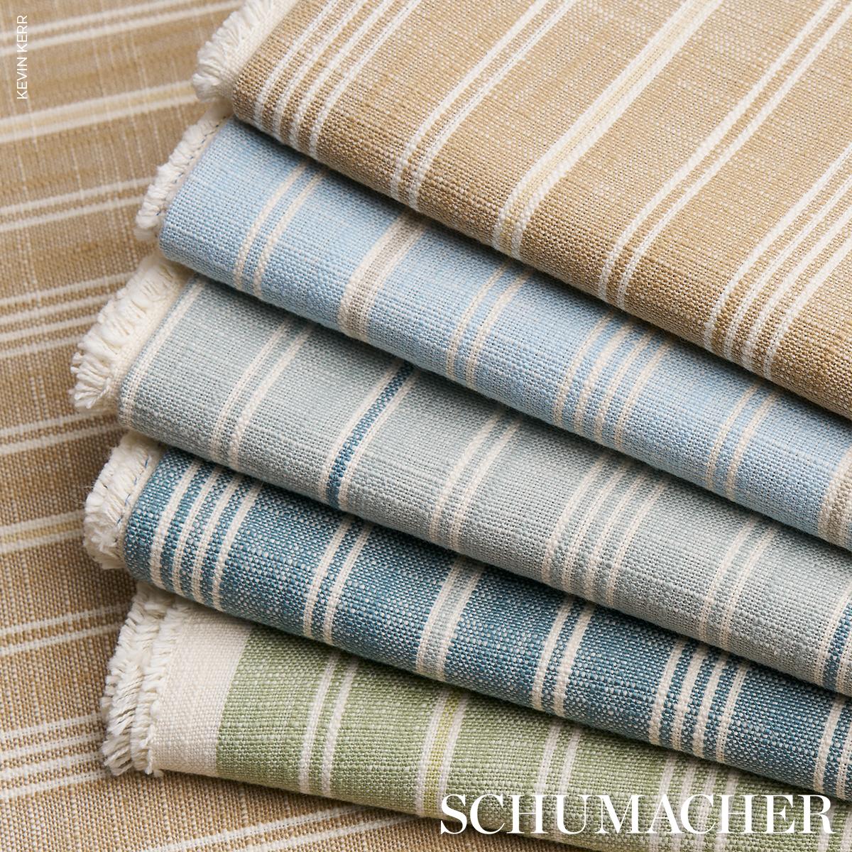 Schumacher Lucy Stripe Neutral Fabric - Image 6