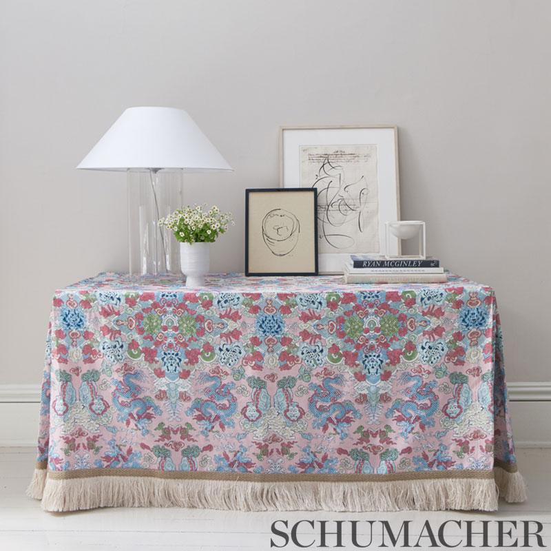 Schumacher Magic Mountain Dragon Blue Fabric - Image 5