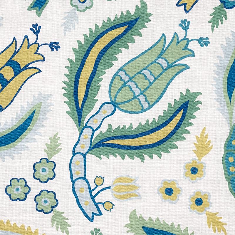 Schumacher Malabar Vine Peacock Fabric - Image 5