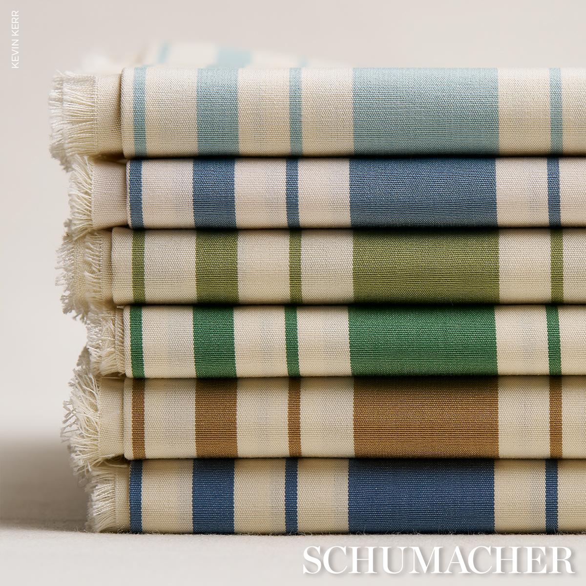 Schumacher Markie Stripe Emerald Fabric - Image 6