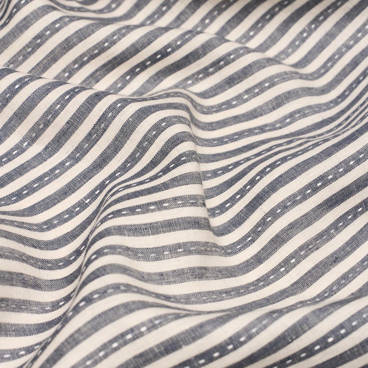 Schumacher Mathis Ticking Stripe Carbon Fabric - Image 3