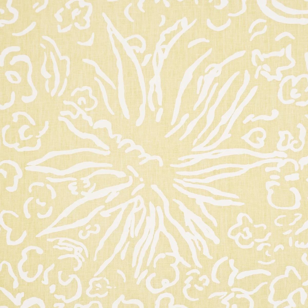 Schumacher Matisse White On Yellow Fabric - Image 2