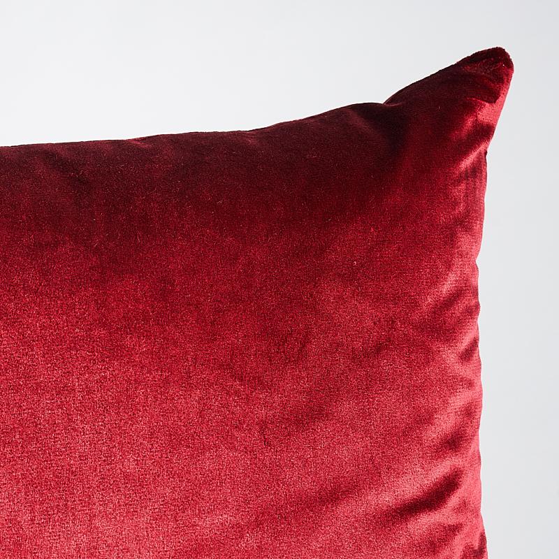 Schumacher Merlot 18" X 18" Performance Silk Velvet Pillow - Image 3