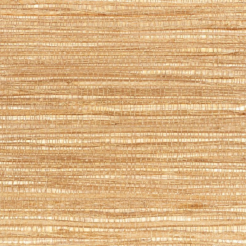 Schumacher Metallized Flax Brass Wallpaper - Image 4