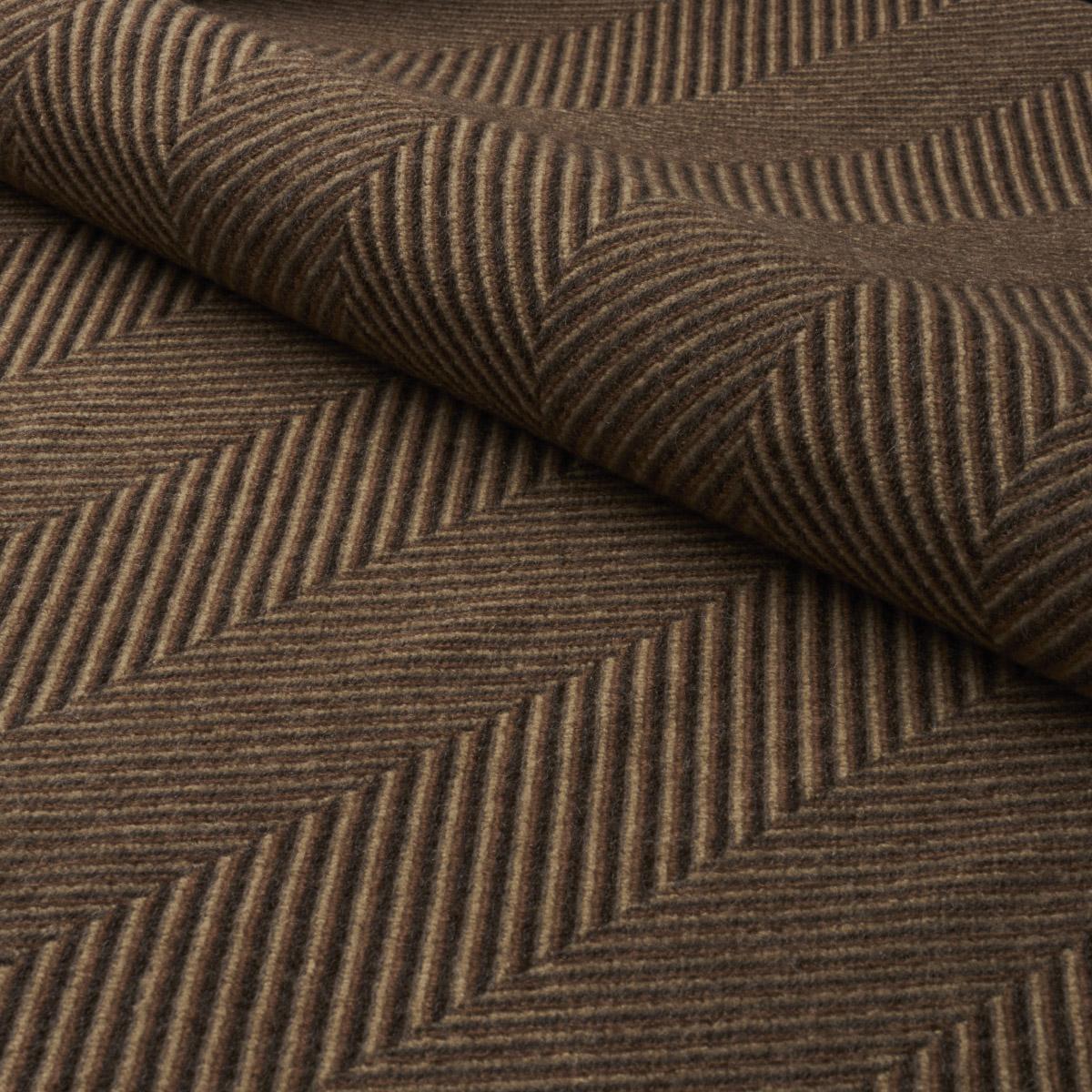 Schumacher Milo Wool Herringbone Espresso Fabric - Image 3
