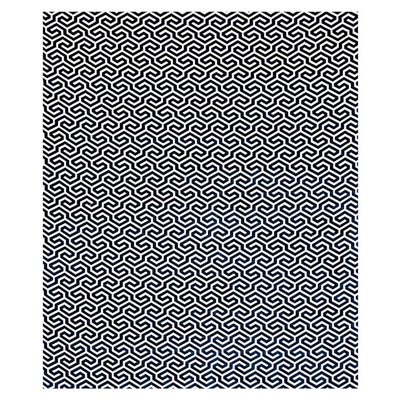 Schumacher Ming Fret Velvet Navy Fabric - Image 2