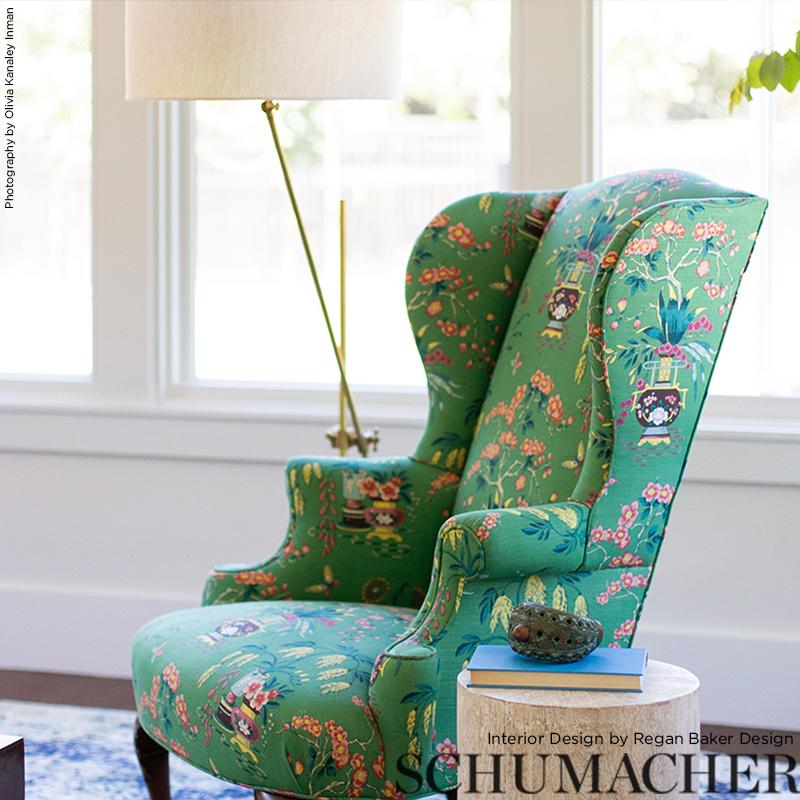 Schumacher Ming Vase Jade Fabric - Image 5