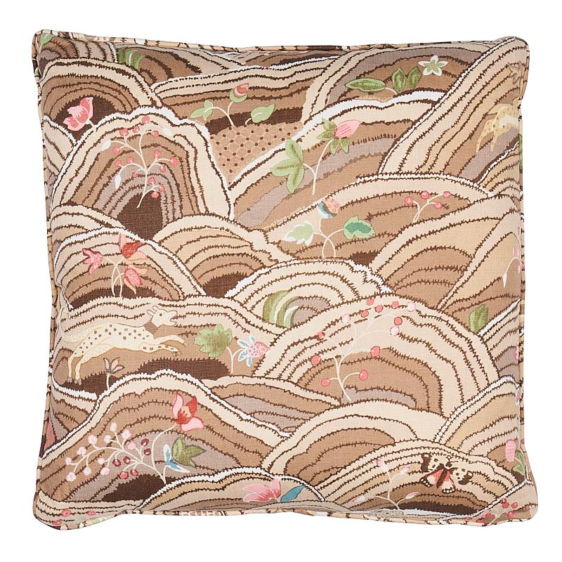 Schumacher Mocha 18" X 18" Rolling Hills Pillow - Image 2