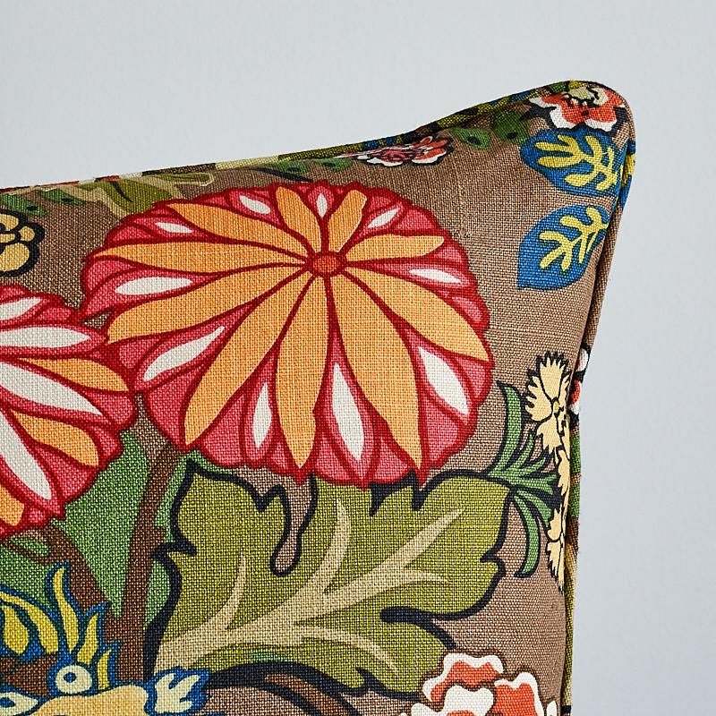 Schumacher Mocha 22" X 22" Chiang Mai Dragon Pillow - Image 4