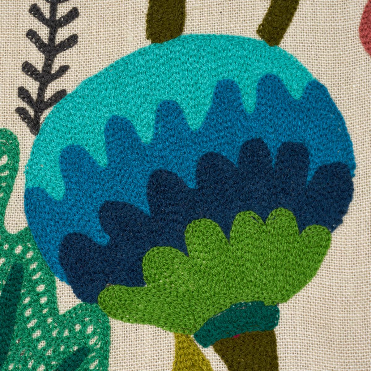 Schumacher Modern Botanical Embroidery Paradise Fabric - Image 3