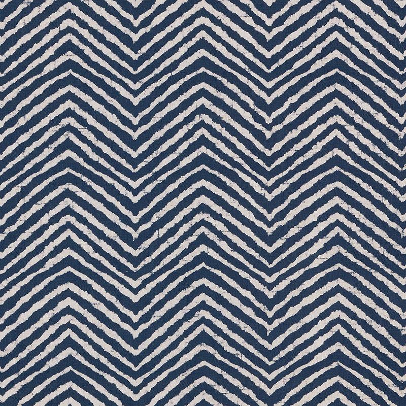Schumacher Moka Indigo Fabric - Image 2