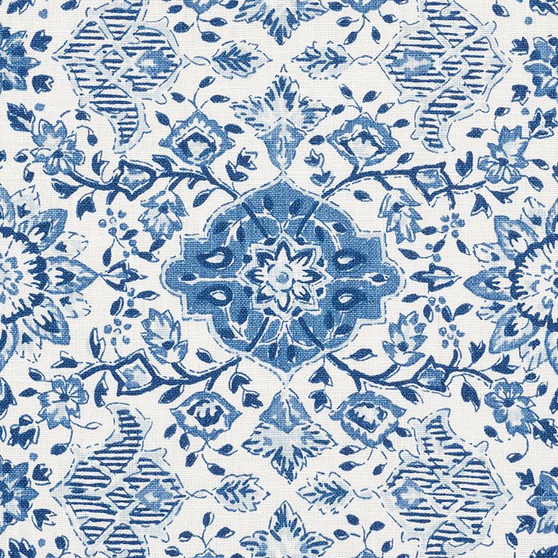 Schumacher Montecito Floral Indigo Fabric - Image 2